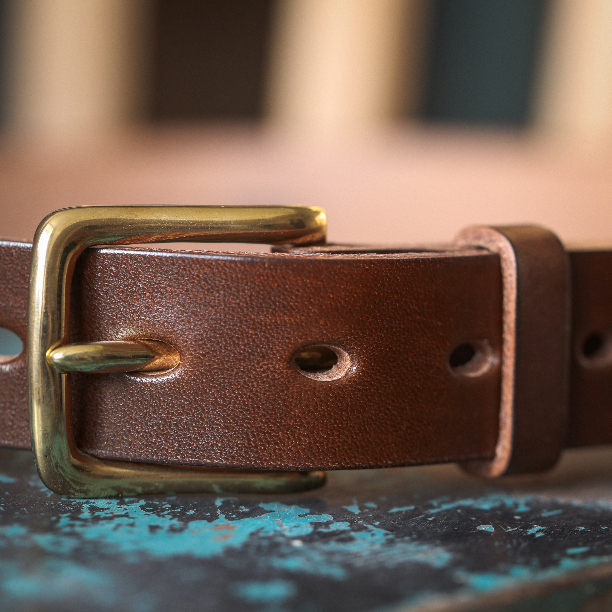 Carrion Handmade Yorkshire Belt - Brown Leather/Rounded Buckle