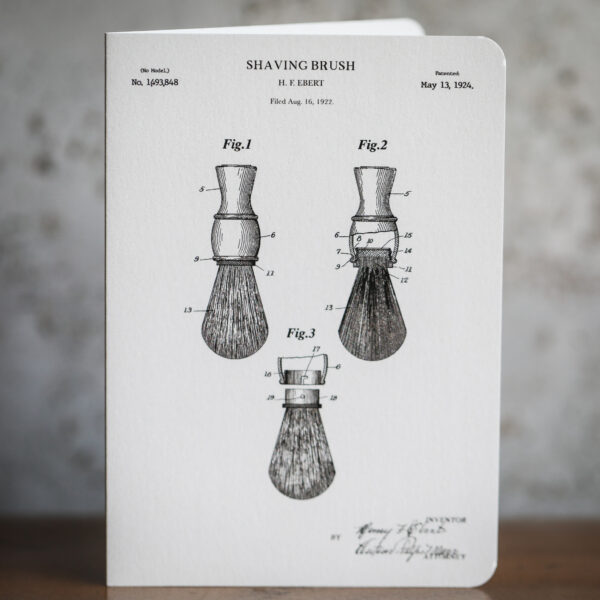 Shaving brush patent greeting card