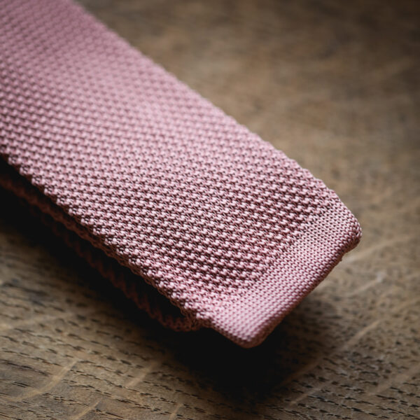 Marc Darcy - Square Ended Knitted Tie - Blush Pink - Image 2