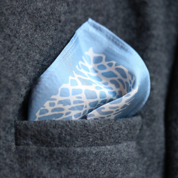 Tresanti Silk Pocket Square - Sky Blue Monkeys