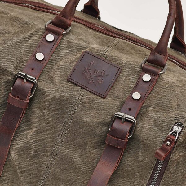 Kovered - Humber Waxed Canvas Holdall - Moss Green - Image 6