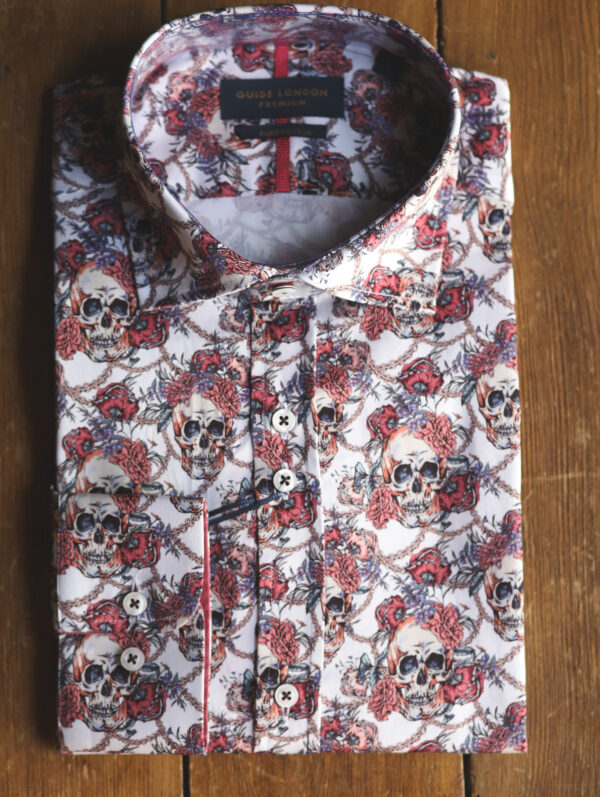 Guide London Shirt - Rose Pink Skulls - Image 5