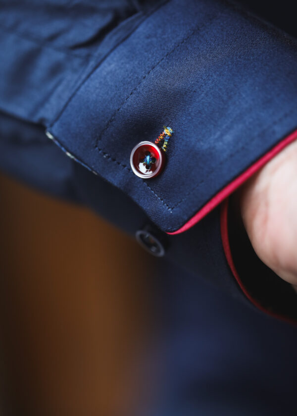 Guide London - Coloured Button Navy Shirt - Image 3