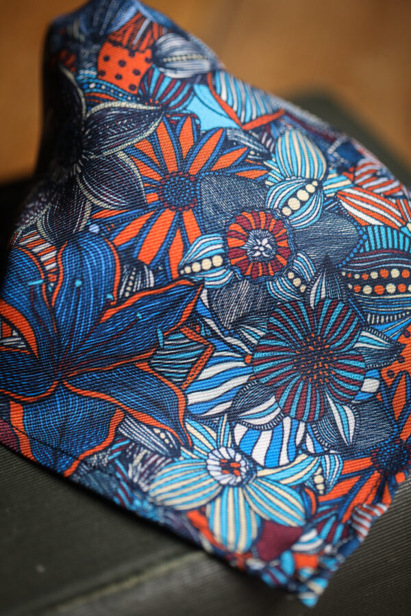 English Printed Silk Pocket Square - Large Floral Print