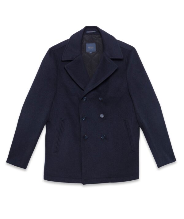 Guide London - Mid Length Navy Pea Coat - Image 2