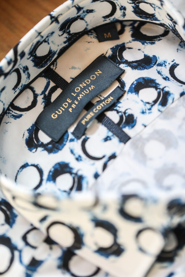 Guide London Shirt - White/Navy Echoed Circle Print - Image 2