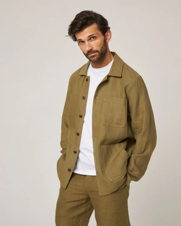 Peregrine - Grange Linen Shacket - Khaki - Image 2