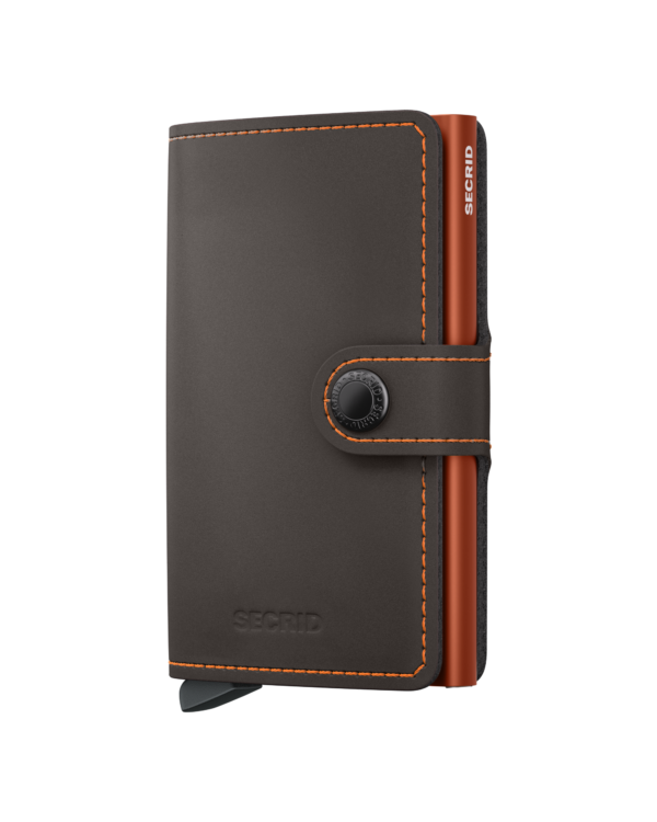 Secrid Miniwallet - Matte Truffle & Orange