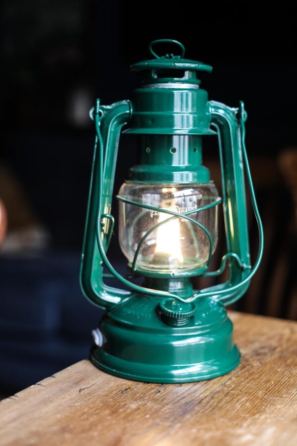LED Feuerhand Baby Special 276 Hurricane Lantern - Moss Green