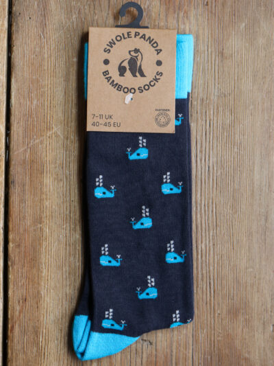 Swole Panda Bamboo Socks - Whale