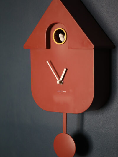 Karlsson - Modern Cuckoo Clock - Ochre Red