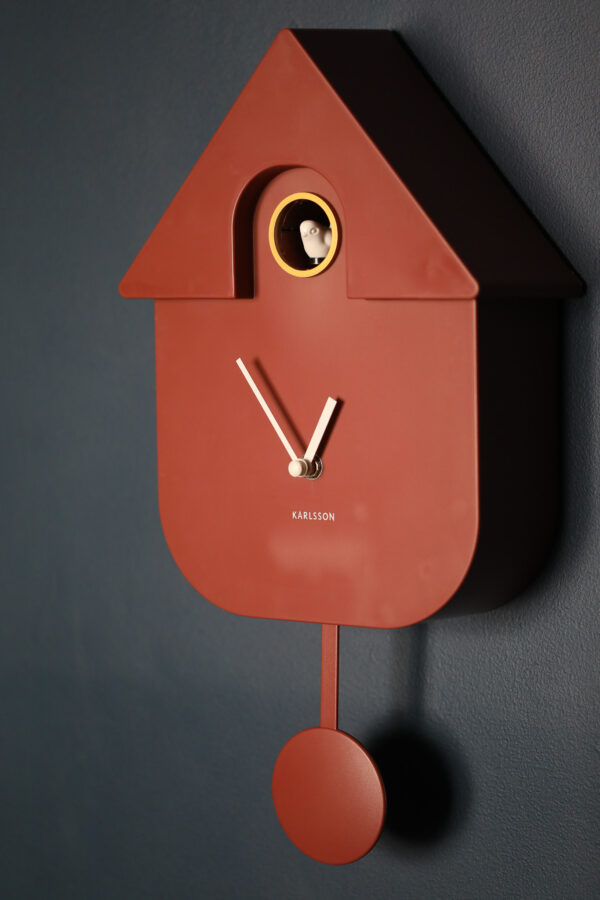 Karlsson - Modern Cuckoo Clock - Ochre Red