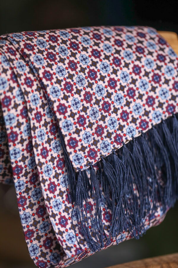 Tootal Rayon Scarf - Blue Geo - Image 3