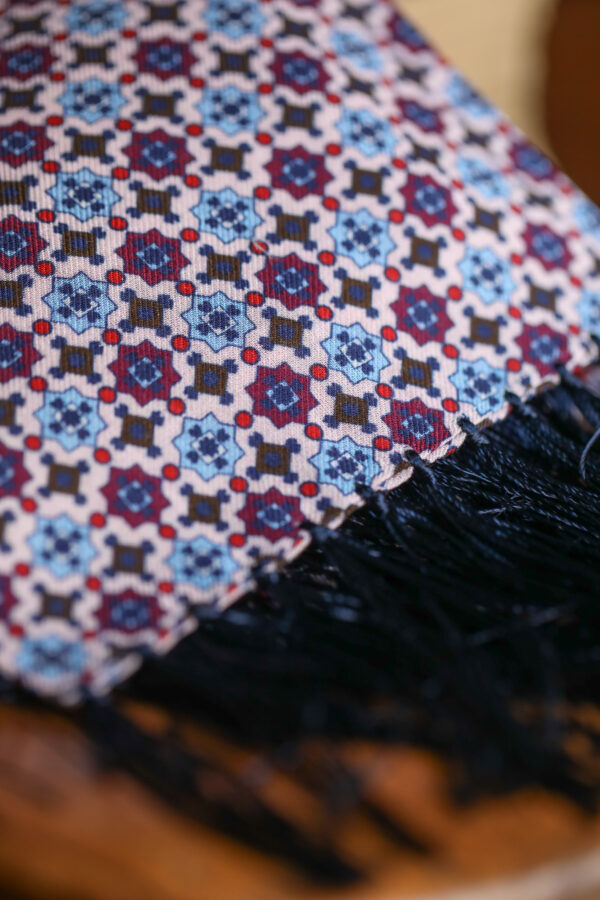 Tootal Rayon Scarf - Blue Geo - Image 2