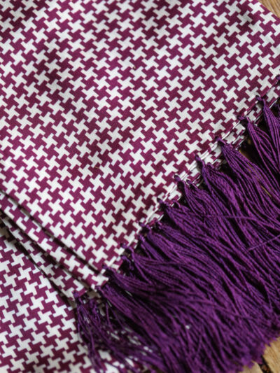 Tootal Silk Scarf - Burgundy Dogtooth