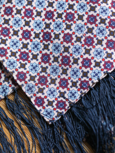 Tootal Rayon Scarf - Blue Geo