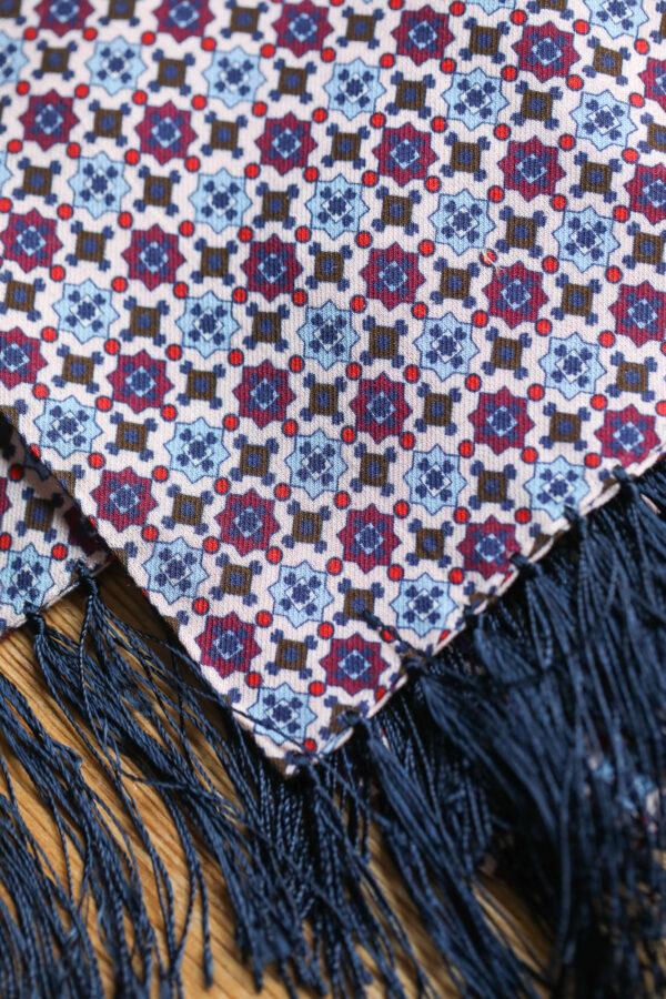 Tootal Rayon Scarf - Blue Geo