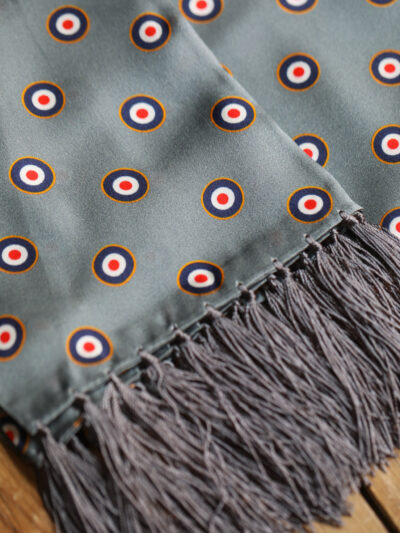 Tootal Silk Scarf - Gunmetal Target