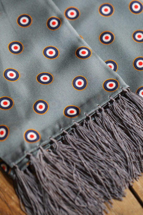Tootal Silk Scarf - Gunmetal Target