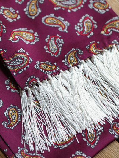 Tootal Silk Scarf - Bordeaux Paisley