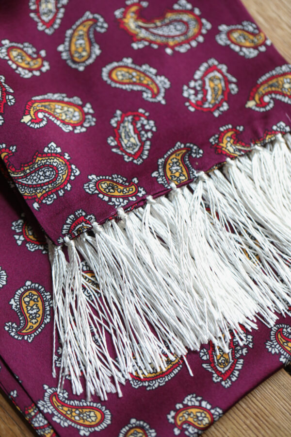 Tootal Silk Scarf - Bordeaux Paisley