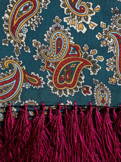 Tootal Silk Scarf - Racing Green Paisley