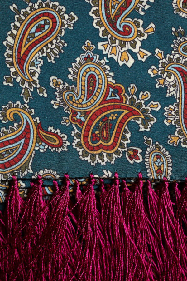 Tootal Silk Scarf - Racing Green Paisley