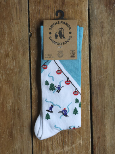 Swole Panda Bamboo Socks - Ski Slope