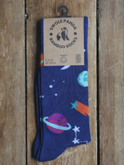 Swole Panda Bamboo Socks - Outer Space