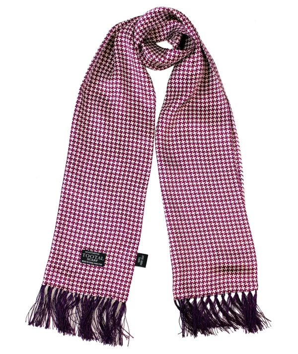 Tootal Silk Scarf - Burgundy Dogtooth - Image 2