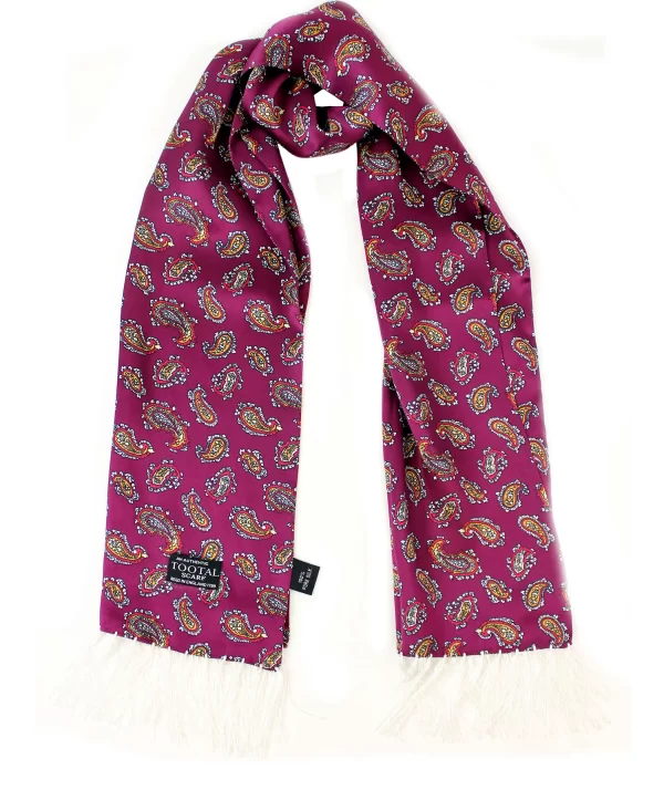 Tootal Silk Scarf - Bordeaux Paisley - Image 2