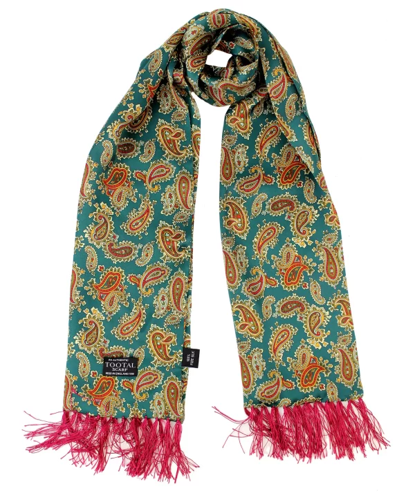 Tootal Silk Scarf - Racing Green Paisley - Image 2