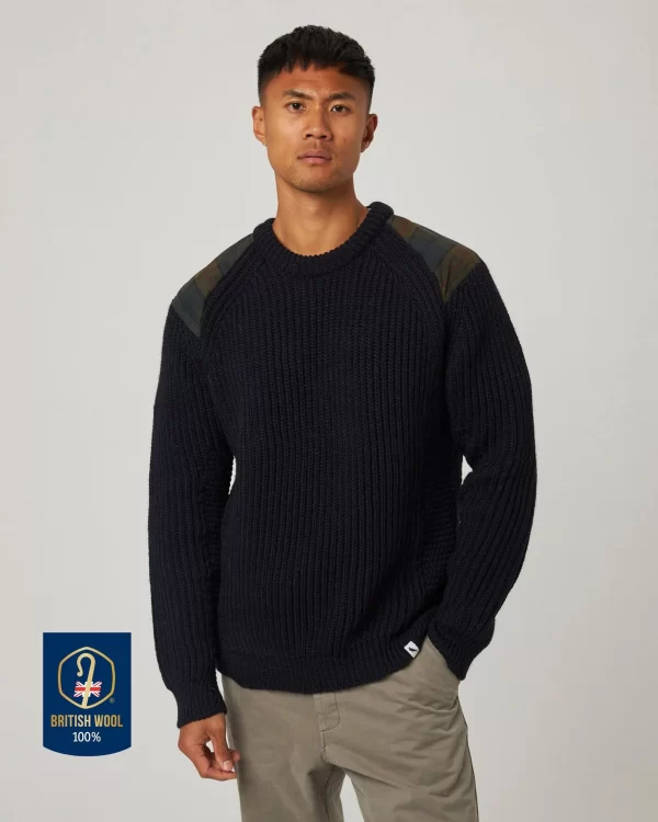 Peregrine - Bexley Jumper - Navy/Tartan