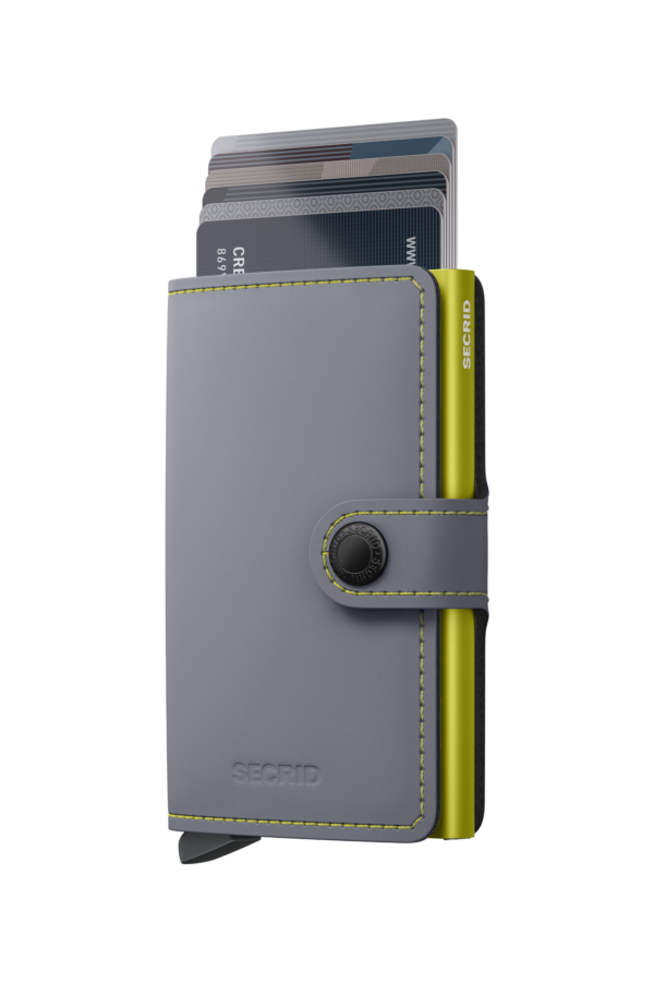 Secrid Miniwallet - Matte Grey & Lime - Image 4