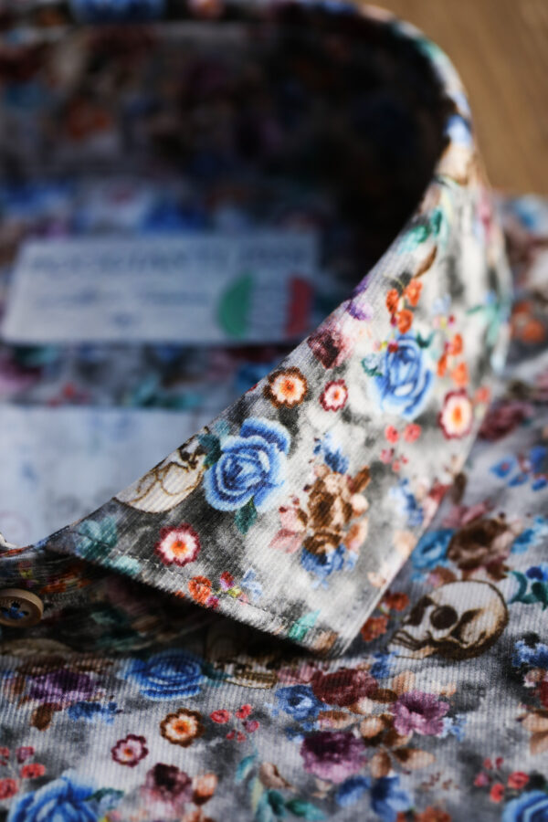 Poggianti - Needlecord Floral Skull Shirt - Image 5