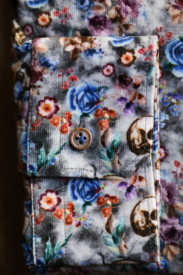 Poggianti - Needlecord Floral Skull Shirt - Image 3