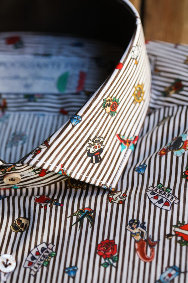 Poggianti - Striped Sailor Tattoo Shirt