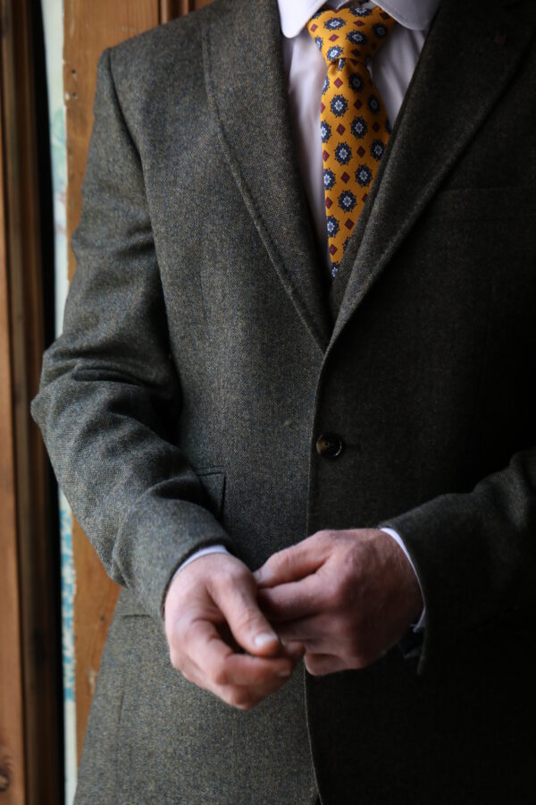 Torre - Pure Wool Blazer - Green Tweed - Image 8