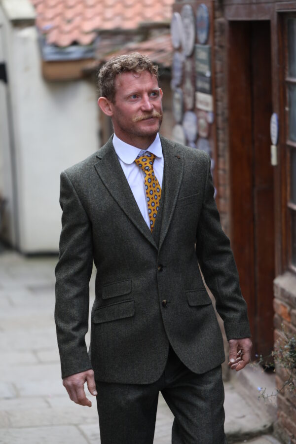 Torre - Pure Wool Trousers - Green Tweed