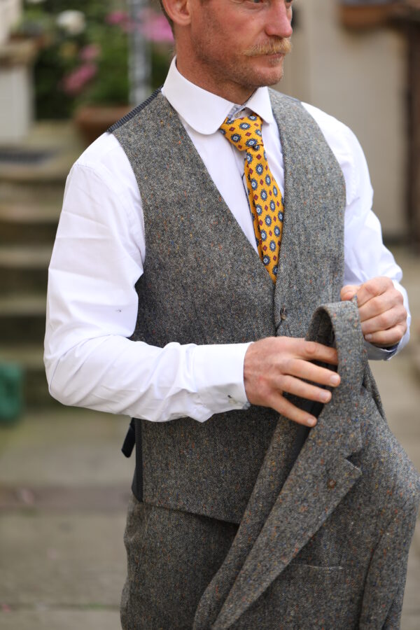 Torre - Albert Pure Wool Waistcoat - Light Grey - Image 2