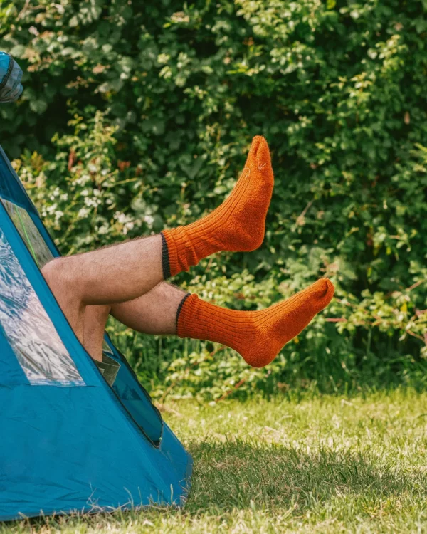 Peregrine - British Wool Boot Socks - Orange - Image 3