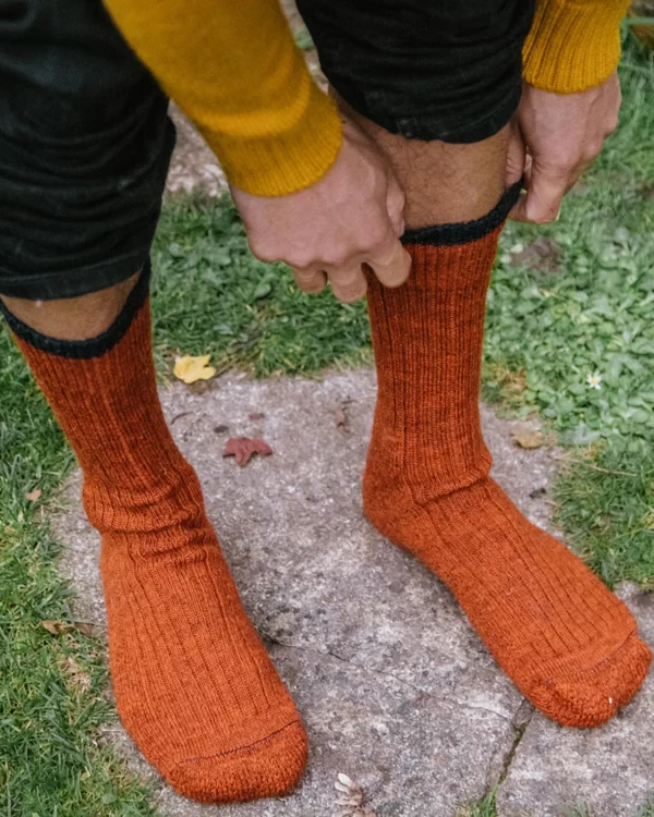 Peregrine - British Wool Boot Socks - Orange - Image 2