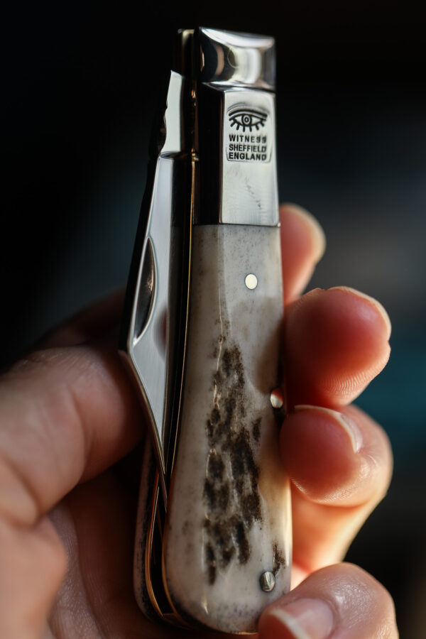 Taylor's Eye Witness - Handmade Barlow Pocket Knife - Stag Horn - Image 3