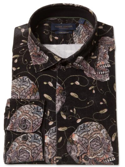 Guide London Shirt - Needlecord Skulls