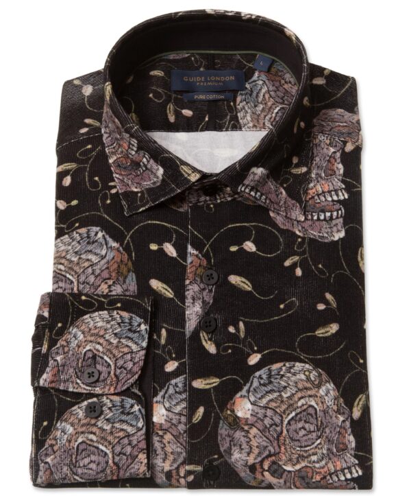 Guide London Shirt - Needlecord Skulls