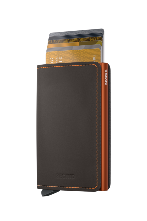 Secrid Slimwallet - Matte Truffle & Orange - Image 5