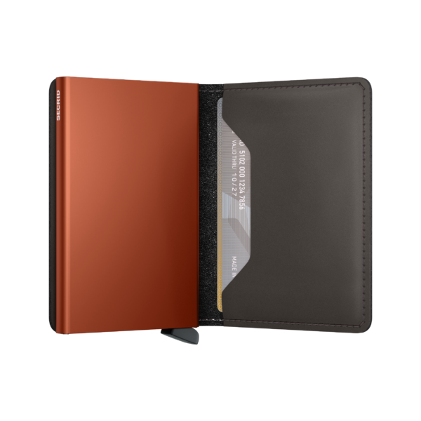 Secrid Slimwallet - Matte Truffle & Orange - Image 4