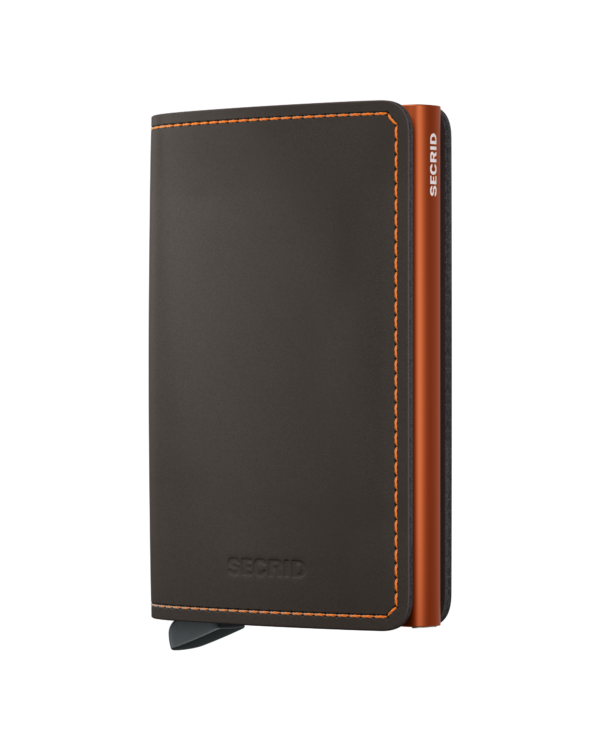 Secrid Slimwallet - Matte Truffle & Orange