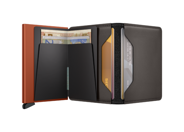 Secrid Slimwallet - Matte Truffle & Orange - Image 3