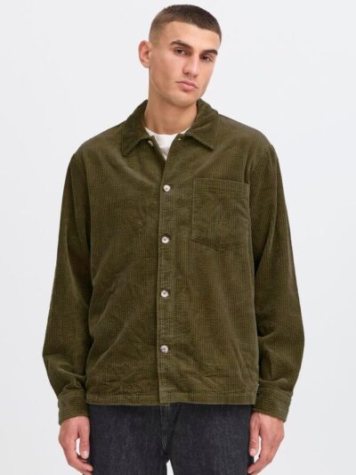 !Solid - Cord Overshirt - Forest Green